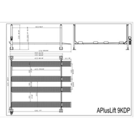 APlusLift 9,000LB 4-Post Double Deck Parking Storage Car Lift – HW-9KDP - Image 8